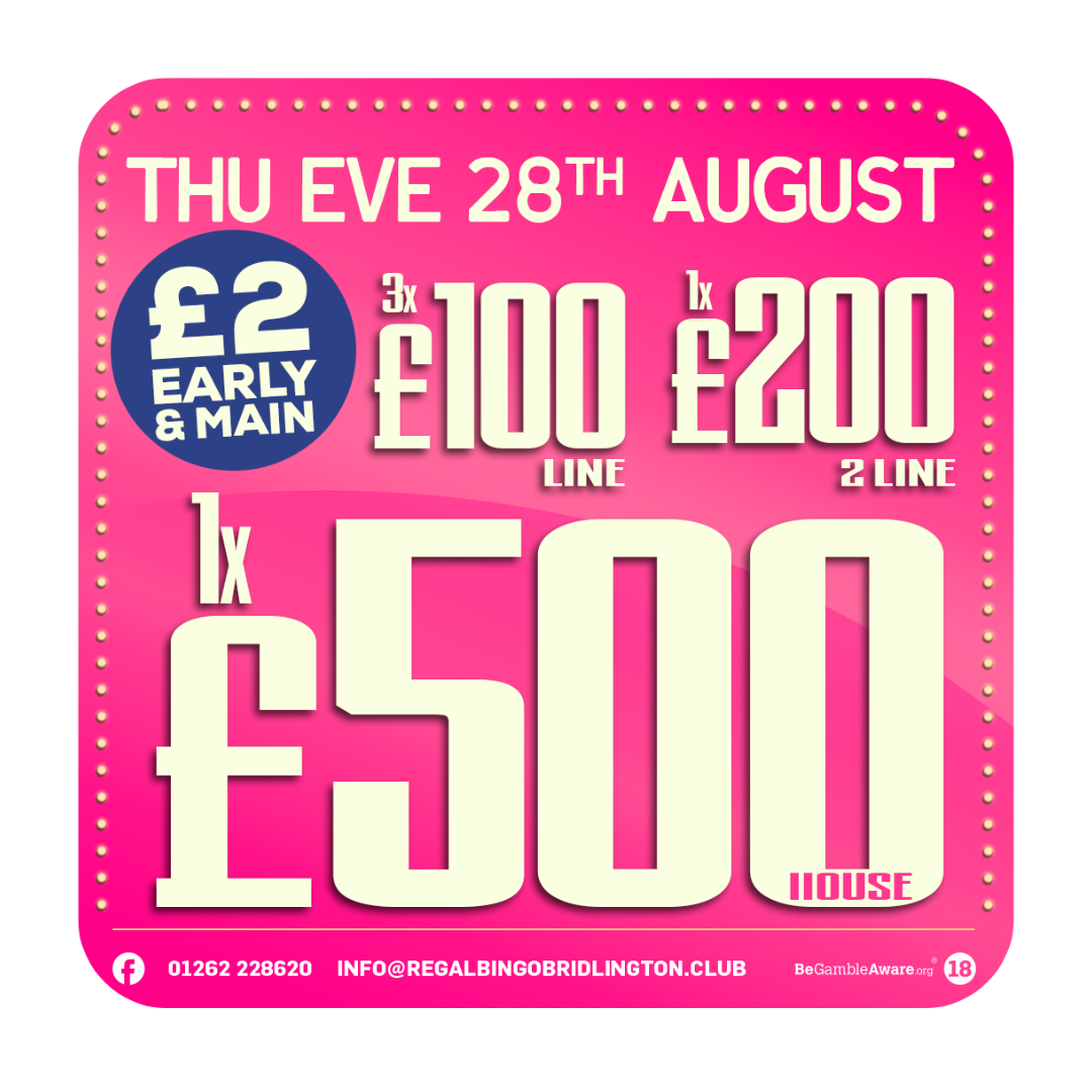 What's On at Regal Bingo in Bridlington