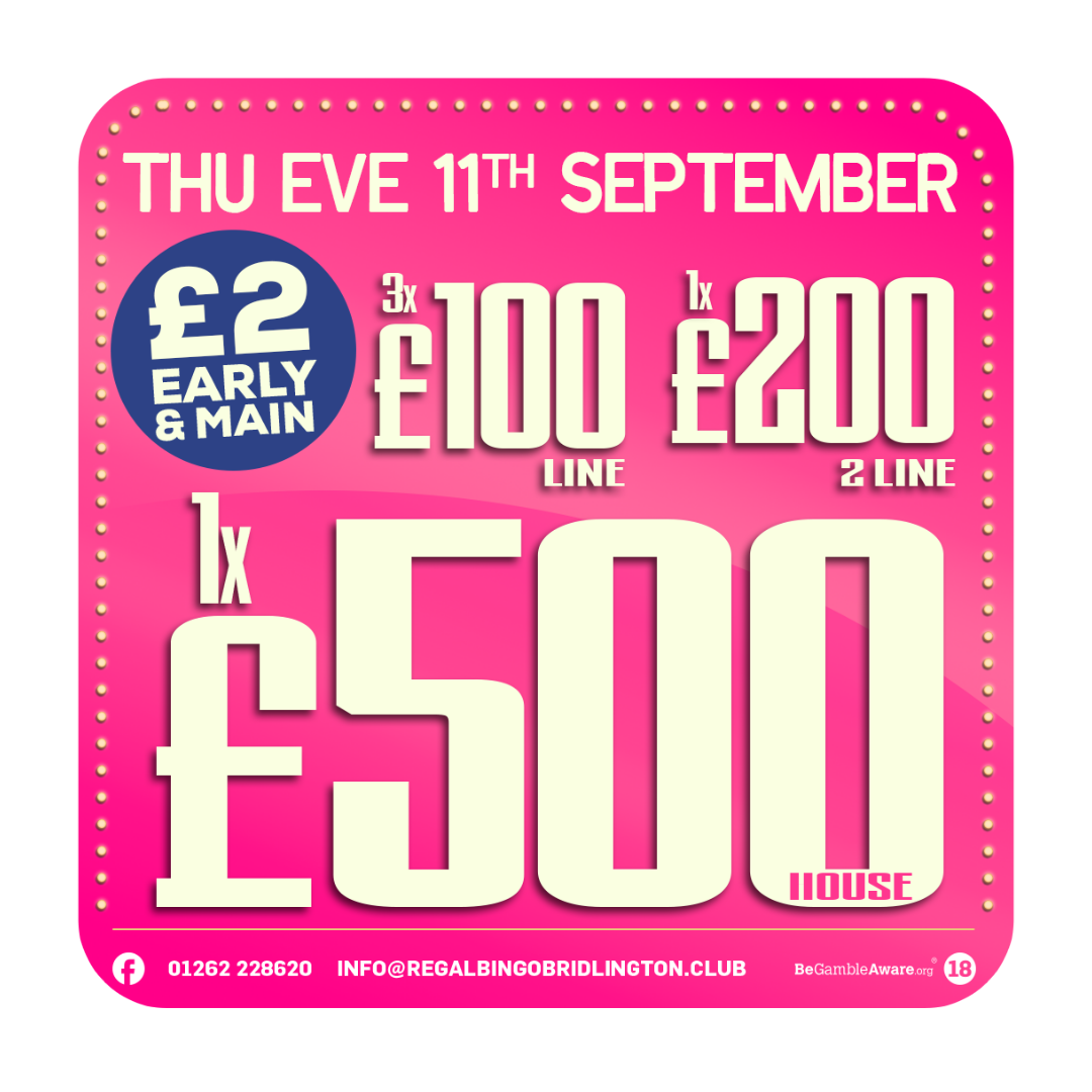 What's On at Regal Bingo in Bridlington